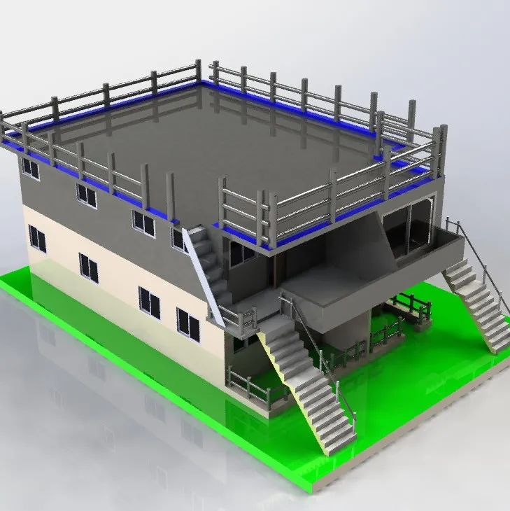 【生活艺术】3d House plan二层别墅模型3D图纸 Solidworks设计 附STEP