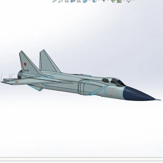 【飞行模型】MIG-25 Foxbat米格25战斗机简易模型3D图纸 STEP格式