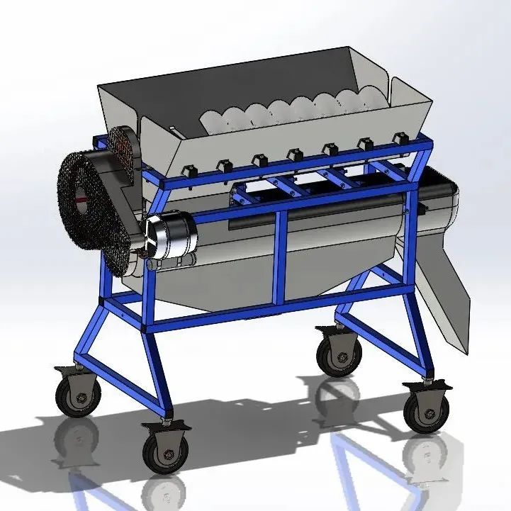 【工程机械】葡萄破碎机分离器3D数模图纸 Solidworks设计