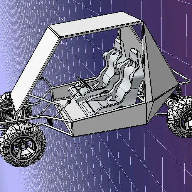 【卡丁赛车】Eelectric ATV越野车3D数模图纸 IGS格式