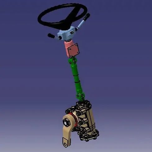 【工程机械】vertical steering box垂直转向箱方向盘3D数模图纸 