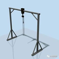 【工程机械】立式手动起重机吊机3D图纸 STP格式