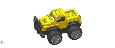 【其他车型】HUMMER JEEP TROLLY吉普车玩具简易模型3D图纸 x_t格式