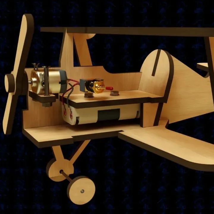 【飞行模型】laser-cut-biplane激光切割玩具固定翼飞机模型3D图纸