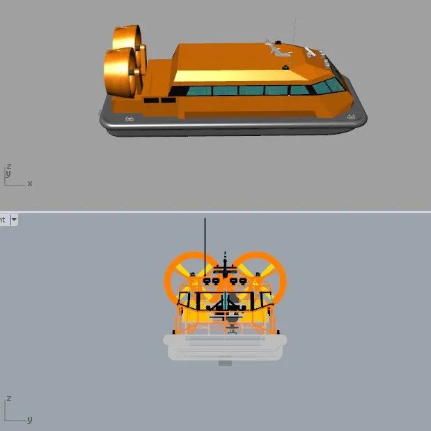 【海洋船舶】aero-hydroplane气垫船3D数模图纸 RHINO设计 附STP格式