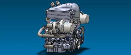 【发动机电机】Supercar System Powertrain超级跑车5档发动机3D数模图纸
