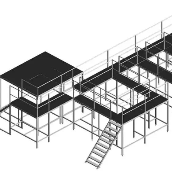 【工程机械】Plataforma Valdera结构铝型材平台3D数模图纸 STEP格式