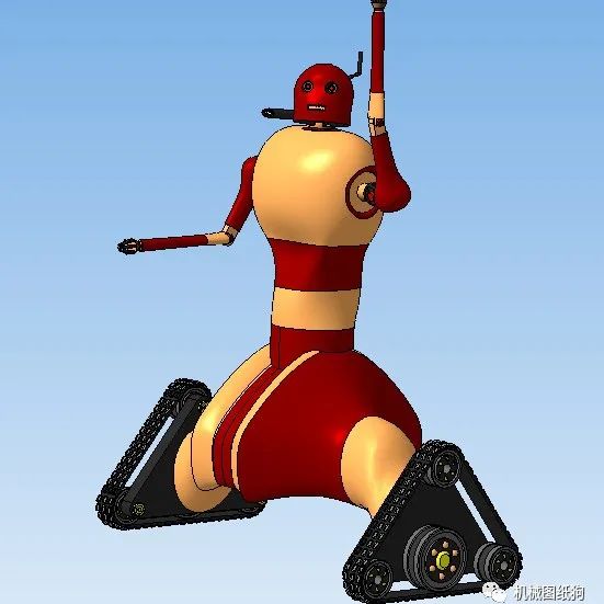 【机器人】toy-robot履带机器人玩具模型3D图纸 STP格式