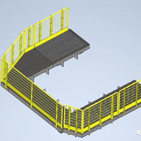 【工程机械】articulated-platform工业护栏平台3D数模图纸 STP格式