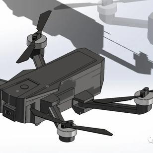 【飞行模型】Drone HS720无人机简易模型3D图纸 Solidworks设计