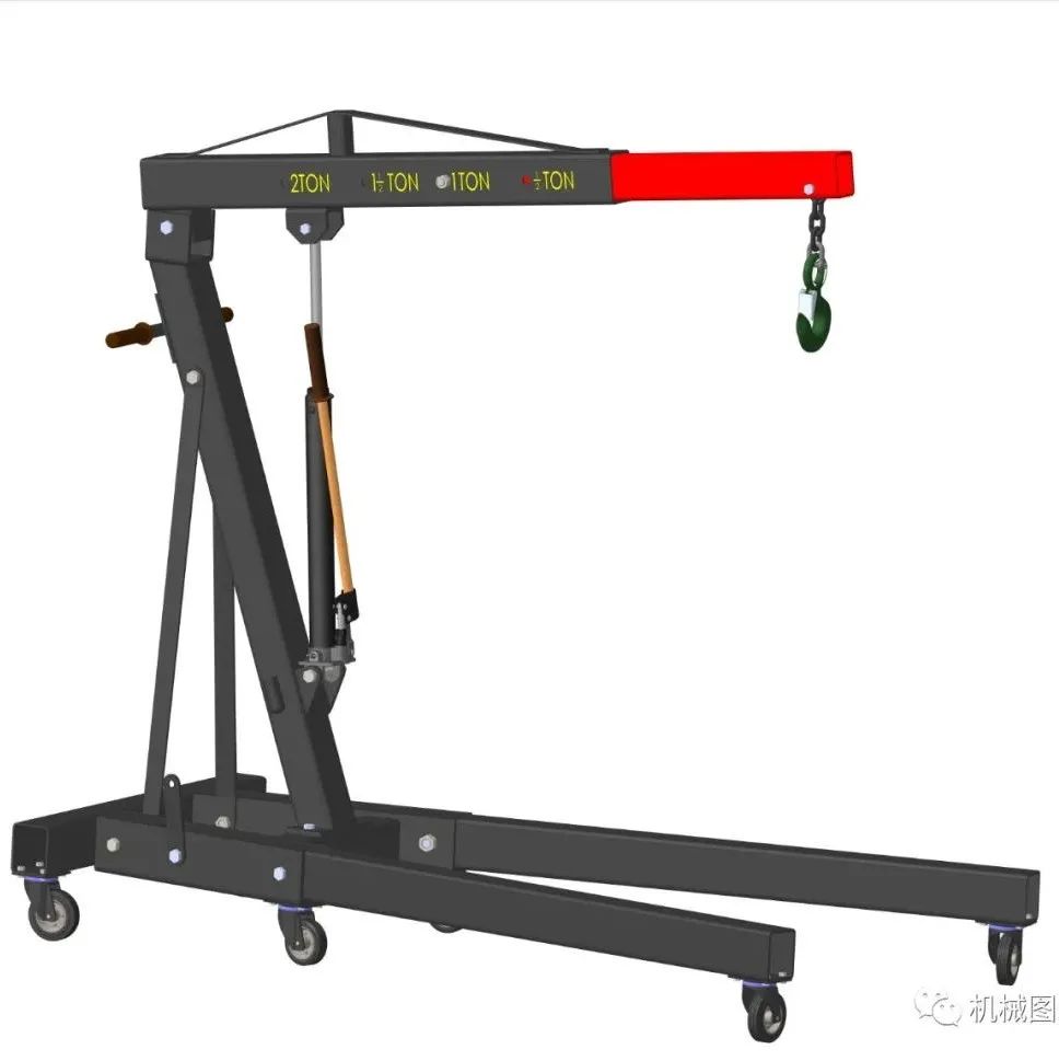 【工程机械】Folding mobile crane折叠式移动起重机3D数模图纸 STP格式