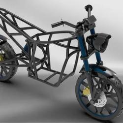 【其他车型】Electric Bike Skeleton电动自行车骨架3D数模图纸 