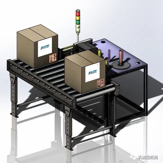 【非标数模】Labeling System with conveyor带输送机的标签系统3D图纸