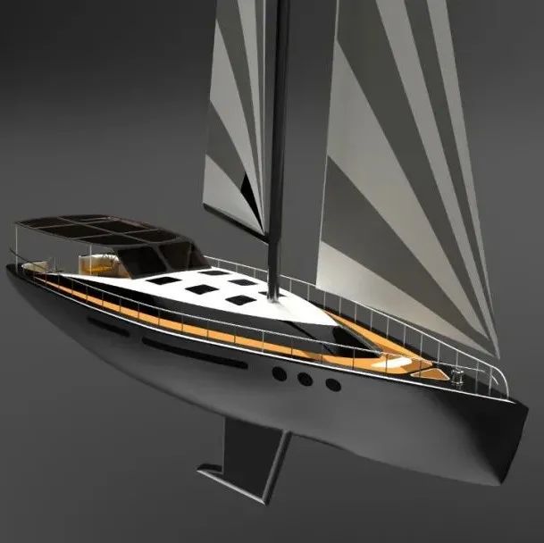【海洋船舶】Sailing Yacht NOVA 24米帆船造型3D数模图纸 x_t格式
