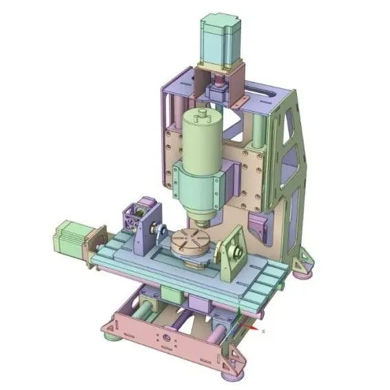 【工程机械】CNC Engraver五轴轻型数控铣床3D数模图纸