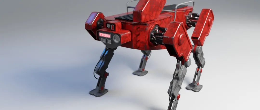【机器人】robot-dog四足机器狗造型3D图纸 Obj blend格式