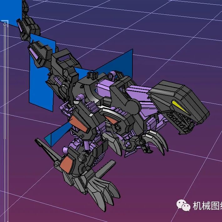 【工程机械】机械恐龙简易模型3D图纸 STP格式