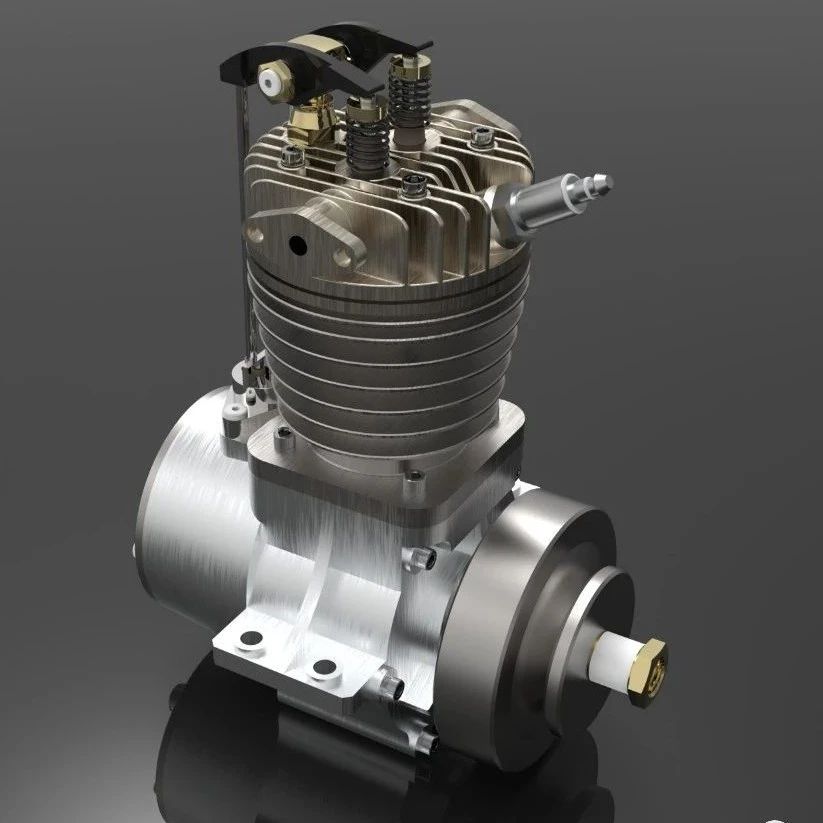 【发动机电机】Small Gas Engine小型燃气发动机3D数模图纸 STEP格式