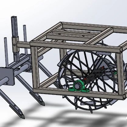 【农业机械】MONO WHEEL HAND TILLER单轮手动耕耘机3D数模图纸 