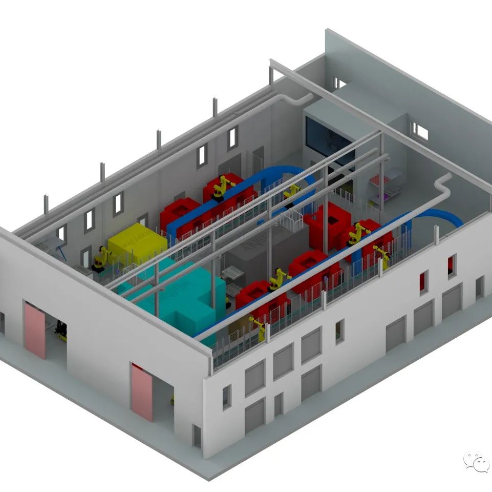 【工程机械】Factory Layout FMS柔性制造系统工厂布局3D图纸 x_t格式