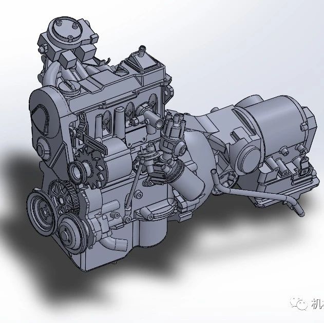 【发动机电机】大众AP 1800CC发动机外形模型3D图纸 Solidworks设计 附STEP