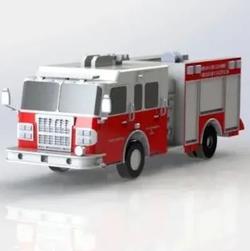 【其他车型】firetruck modal消防车简易模型3D图纸 Solidworks设计