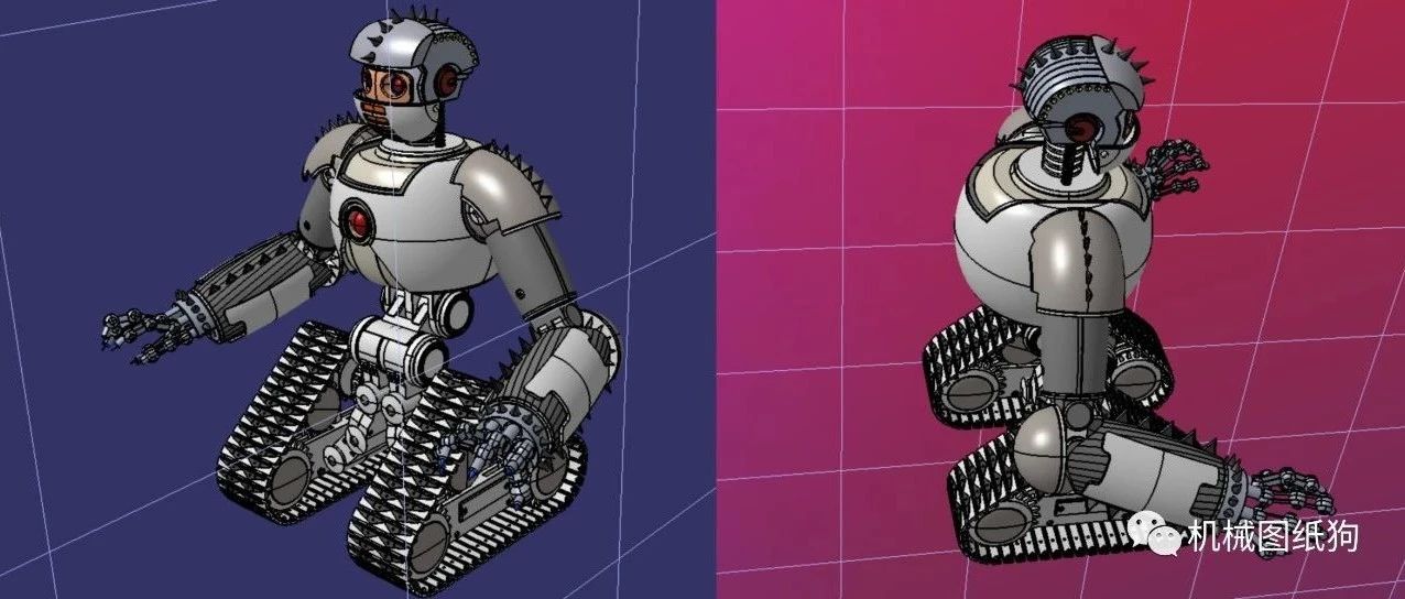 【机器人】Terminator履带机器人模型3D图纸 STEP格式