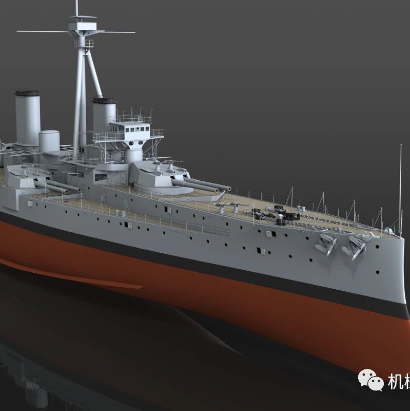 【海洋船舶】Battleship HMS Dreadnought战列舰模型3D图纸 x_b格式