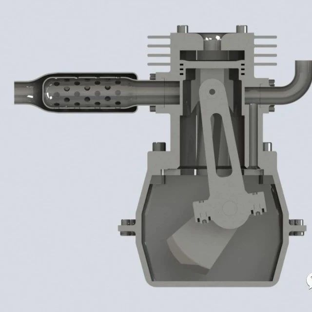 【发动机电机】1 cylinder engine单缸发动机简易演示模型3D图纸 