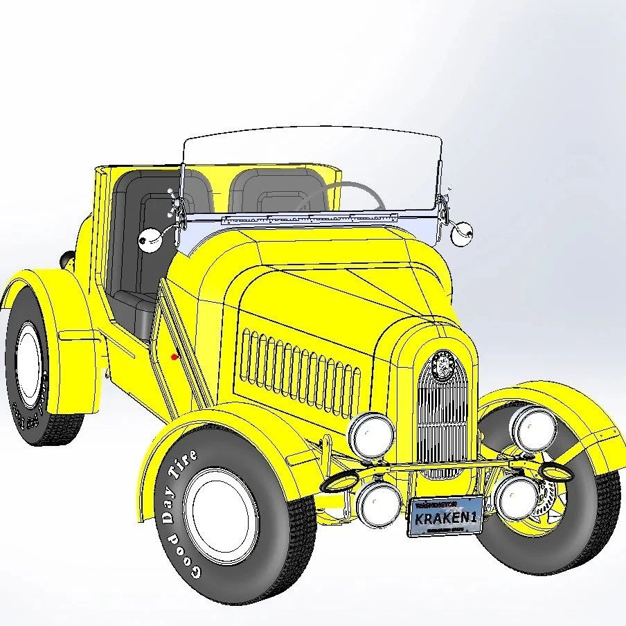 【汽车轿车】KRAKEN ROADSTER老式轿车3D数模图纸 STEP格式