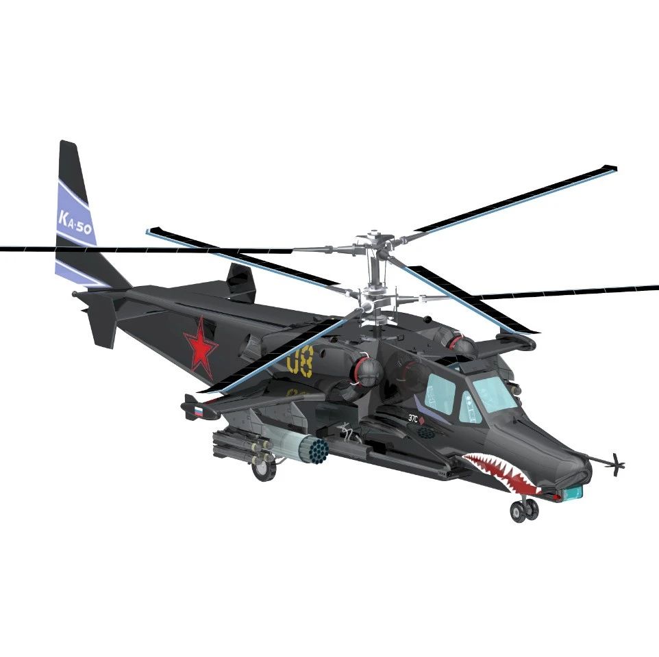 【飞行模型】Kamov Ka-50攻击直升机模型3D图纸 Solidworks设计