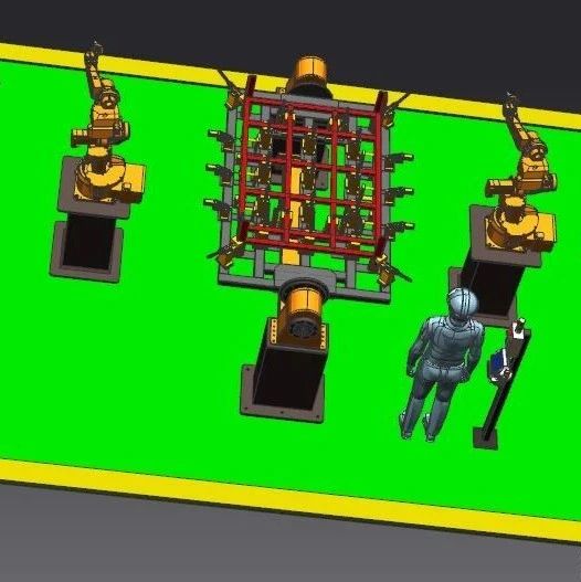 【工程机械】分度托盘机器人焊机3D数模图纸 STP格式