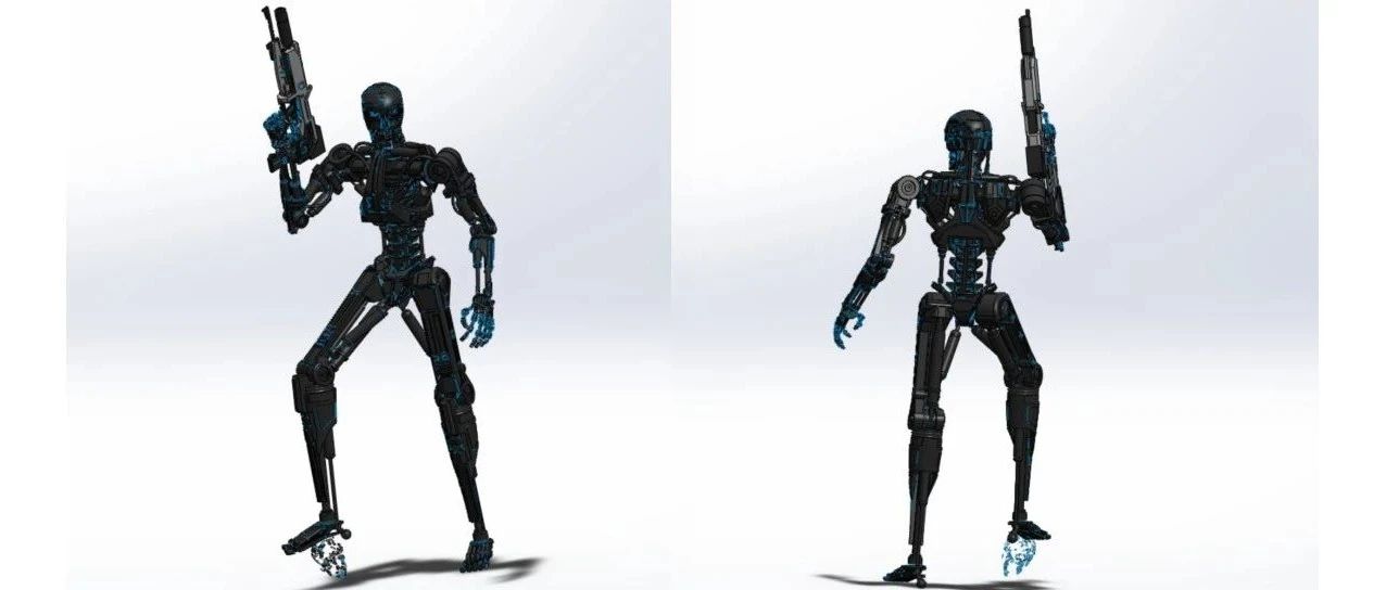 【机器人】TERMINATOR T-800骨架机器人结构3D图纸 Solidworks设计