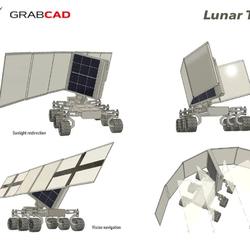 【其他车型】可折叠太阳能板月球车3D数模图纸 STEP格式