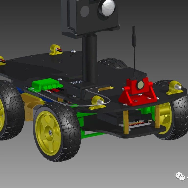 【其他车型】前转向智能机器人车3D数模图纸 INVENTOR设计 附STP格式