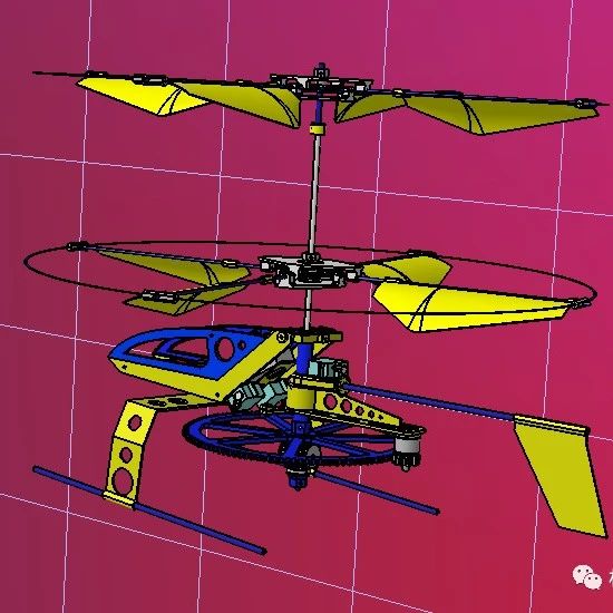 【飞行模型】同轴单电机RC直升机结构3D图纸 STP格式