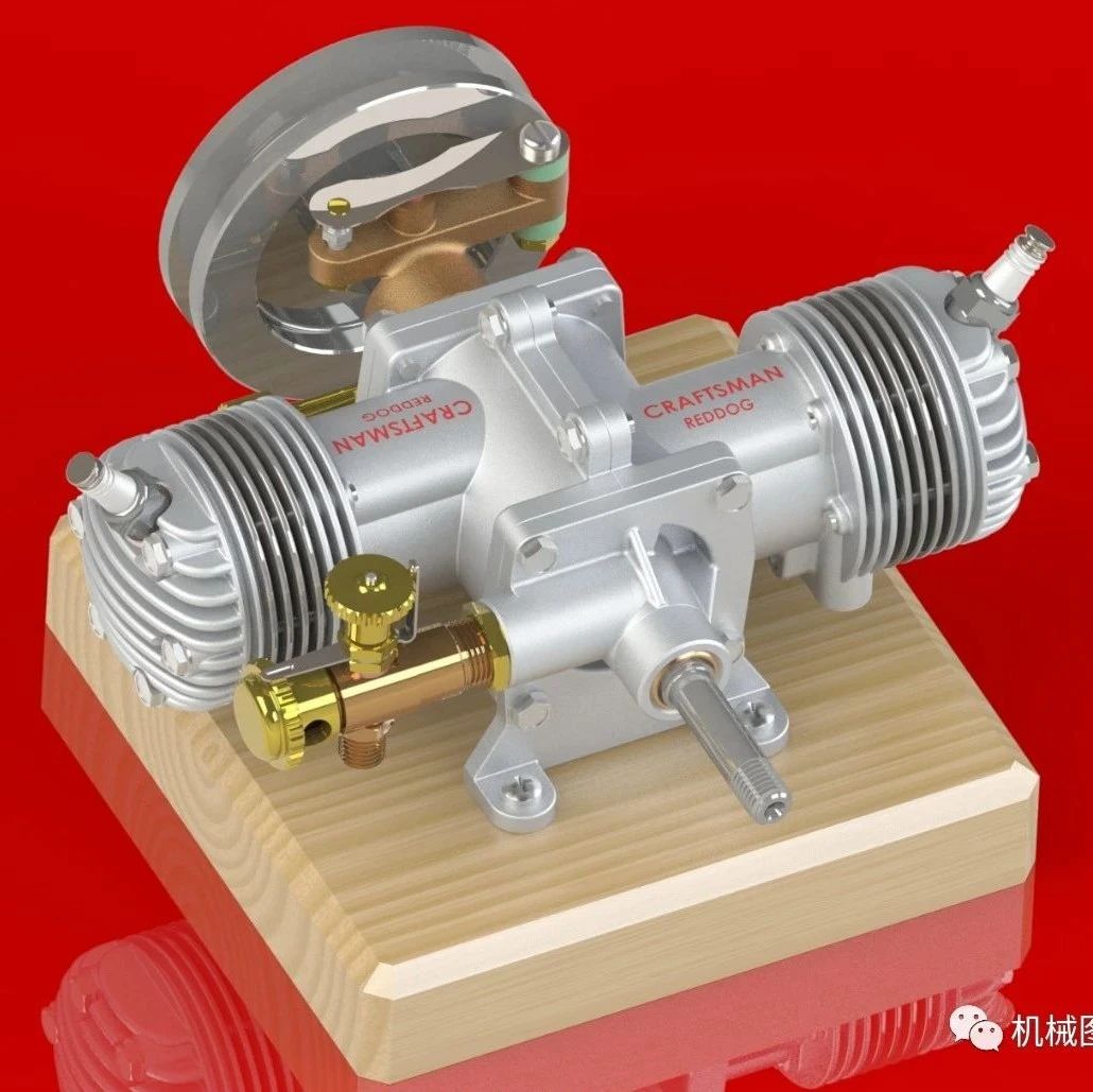 【发动机电机】ETW 10cc 2-Stroke二冲程发动机3D图纸 Solidworks设计