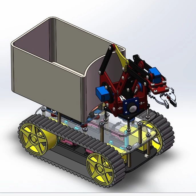 【机器人】多功能运输履带小车3D数模图纸 Solidworks设计 附STEP