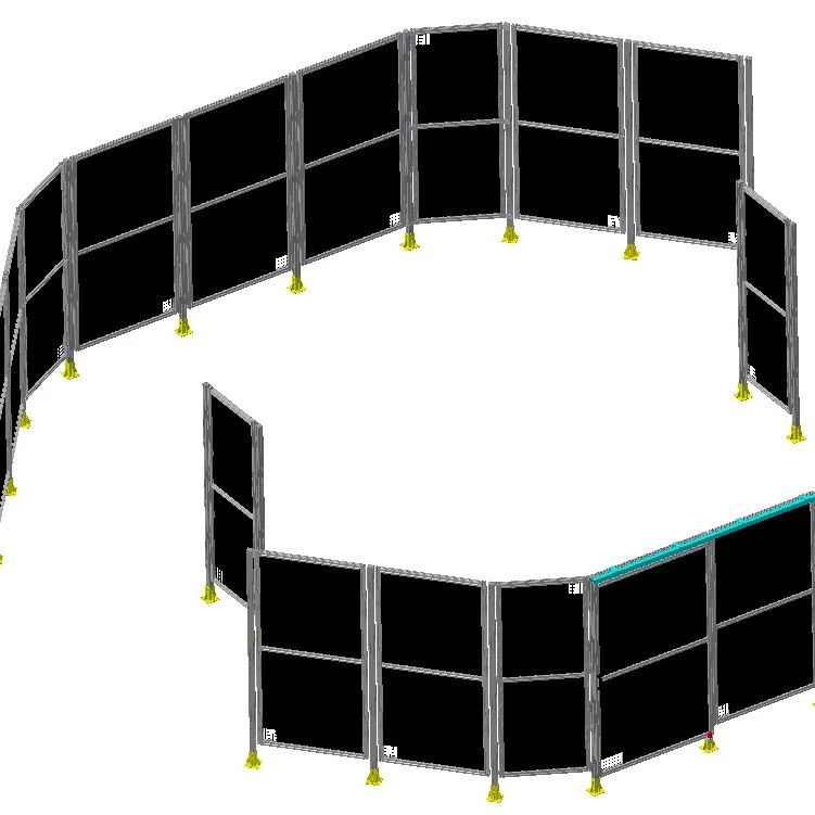 【工程机械】工厂厂房围栏组3D数模图纸 STP格式