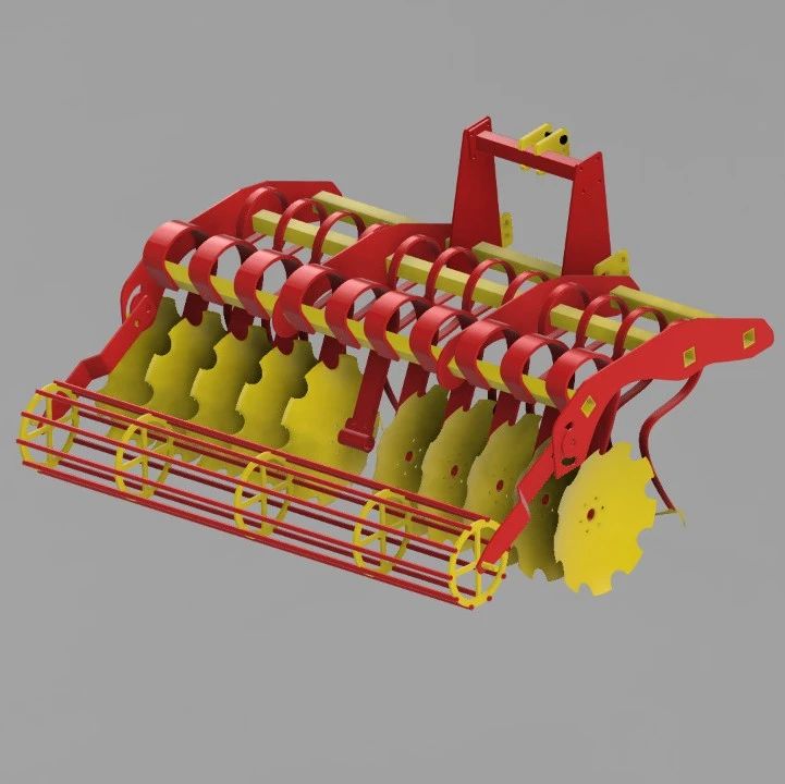 【农业机械】disk-harrow弹性圆盘耙3D数模图纸 STP格式