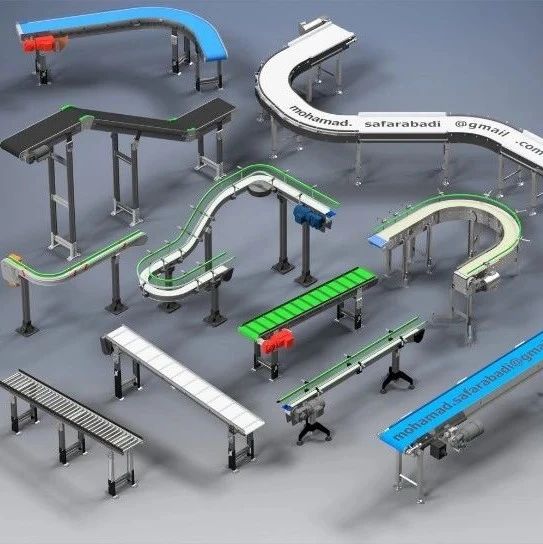 【工程机械】几款输送机传送带传送机模型3D图纸 STP格式