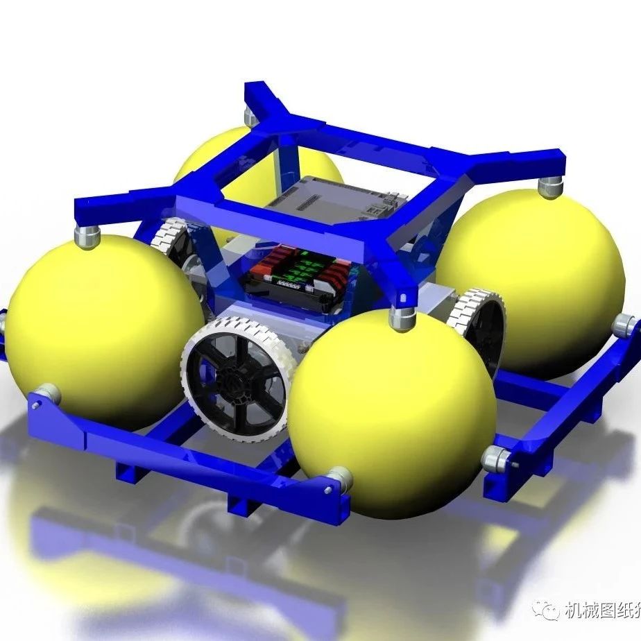 【机器人】球轮全向机器人车3D数模图纸 STP格式