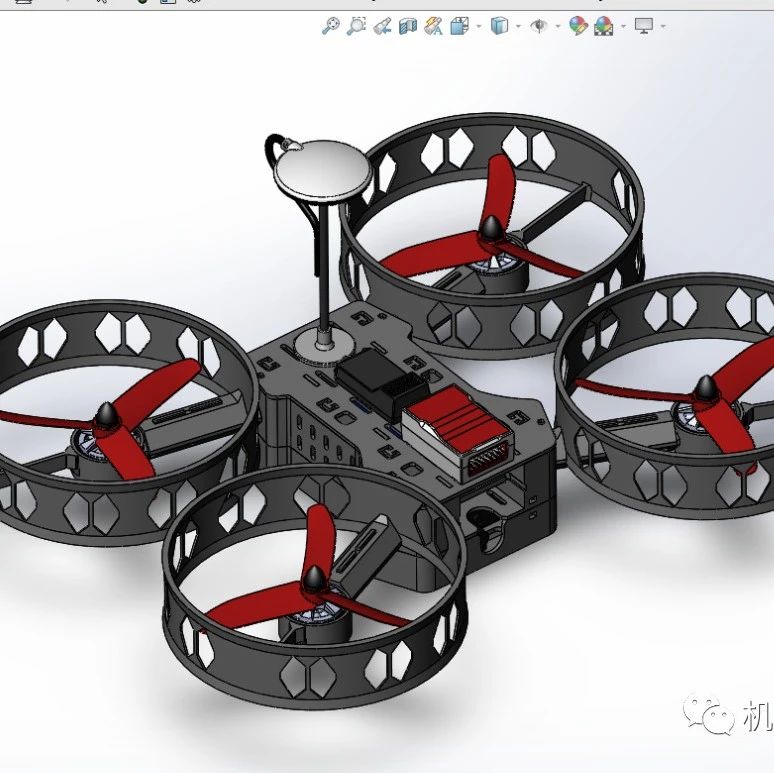 【飞行模型】3D打印模块化四架无人机结构3D图纸 Solidworks设计