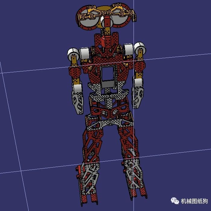 【机器人】3 feet robot简易钣金结构机器人外形3D图纸 STEP格式