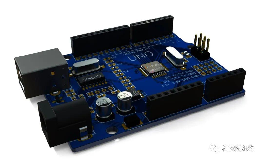 【工程机械】Arduino Uno R3 (CH340)开发板结构模型3D图纸_SolidWorks-仿真秀干货文章