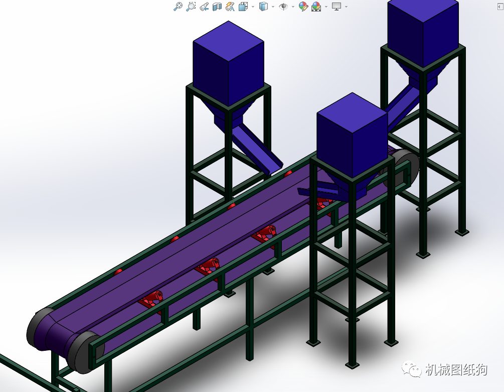 【工程机械】带辊道的输送机3d数模图纸 Solidworks设计 Solidworks 仿真秀干货文章