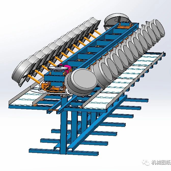 【工程机械】搪瓷锅涂装生产线3D图纸 x_t格式