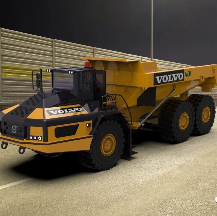 【工程机械】VOLVO A60H自卸卡车模型3D图纸 STP格式