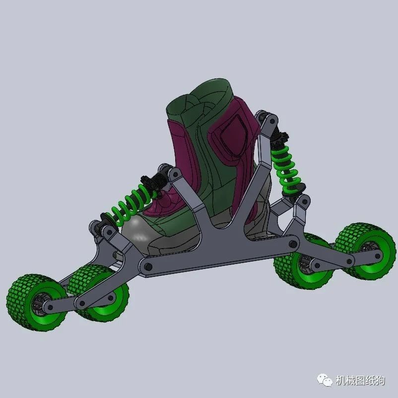 【生活艺术】全地形滑板靴概念模型3D图纸 x_t STEP格式