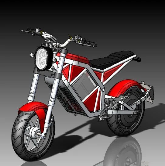 【其他车型】2400w电动摩托车结构3D图纸 IGS格式